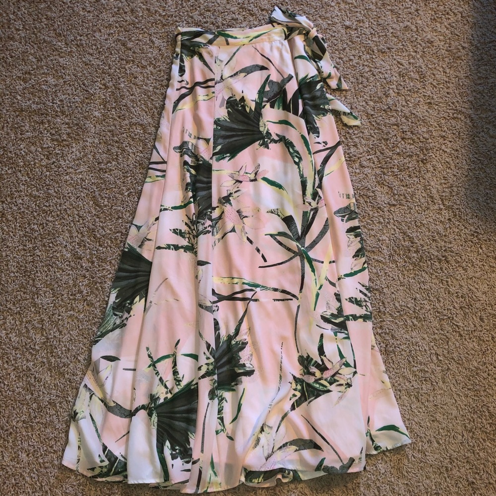New York And Company Pink Floral Maxi Skirt